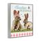 Stupell Industries Easter Blessings Gingham Spring Bunnies Framed Giclee Art